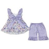 Lavender Floral Bow Back Set
