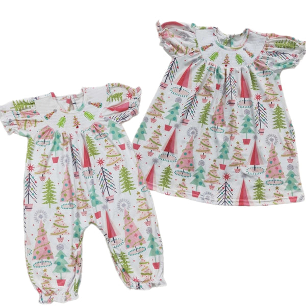 Smocked Christmas Tree Sets