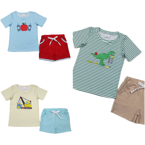 Embroidered School Shorts Sets