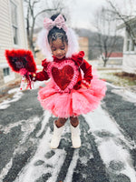 Tutu mit rosa und roten Herzen