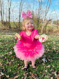 Birthday girl tutu donut sweet bow toddler baby