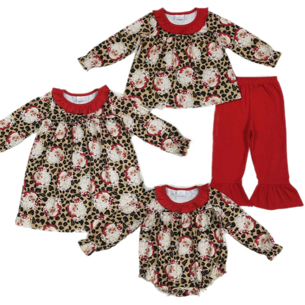 Leopard Santa Ruffle Sets