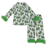 Furry Bow Christmas Pajamas