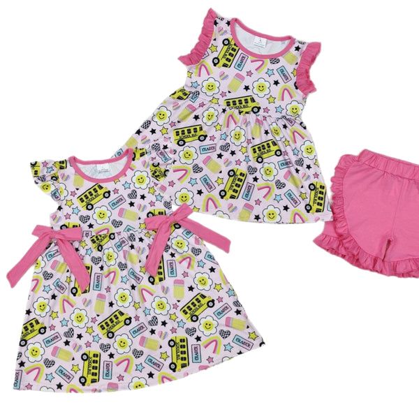 Pink Ruffle School Sets