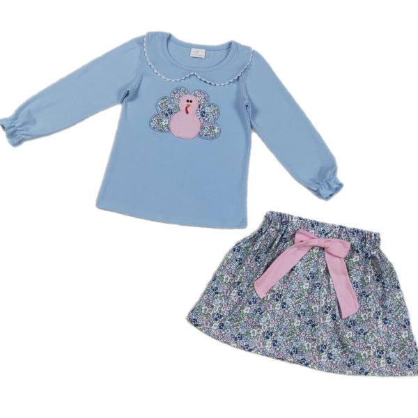 Embroidered Turkey Skirt Set