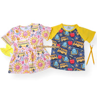 Faux Embroidered School Tee & Peplum