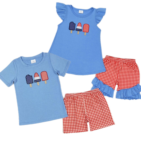 Embroidered Patriotic Popsicle Sets