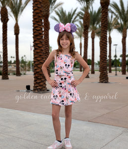 Magical mouse theme park skirt shorts skort yoga active wear set pink