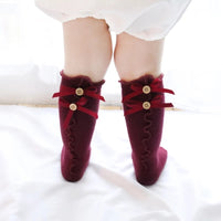 Button Knee High Socks