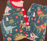 Pijama Verde Navidad Dinosaurios