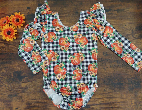 Gingham Pumpkin Leo (Up to 7T)