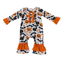 Spooky Candy Corn Ruffle Romper