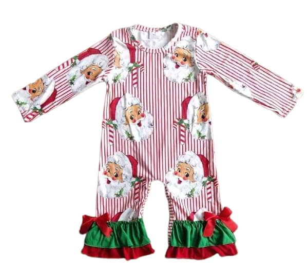 Santa Candy Cane Romper