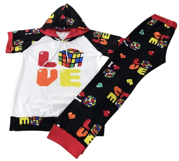 Kapuzenpullover-Set „Rubik‘s Cube Love“