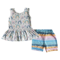 Shorts-Set mit Regenbogen-Print