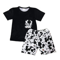 Black & White Mouse Shorts Set