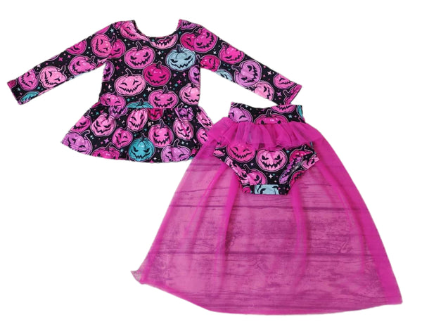 Conjunto Tul Calabaza Rosa