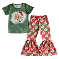 Plaid Santa Bell Set