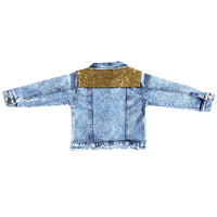 Gold Glitter Jean Jacket