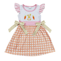 Embroidered Orange Gingham Easter Sets