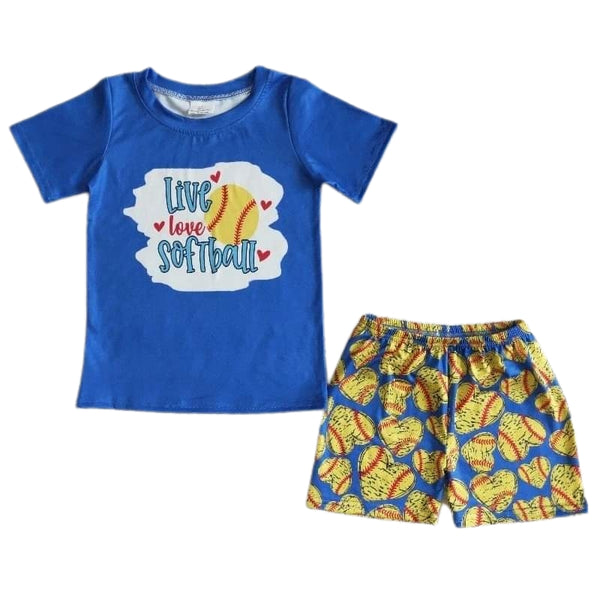 Conjunto de pantalones cortos de softbol para niño