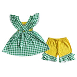 Green Gingham Farm Set