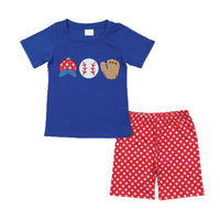 Besticktes Baseball-Shorts-Set