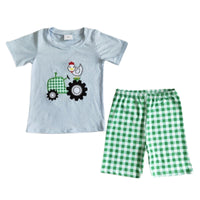 Green Gingham Farm Set