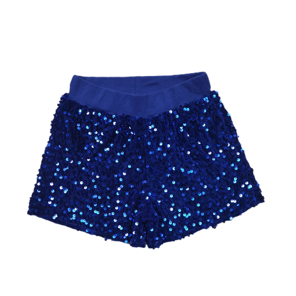 Blue Sequin Shorts