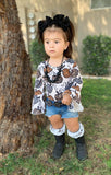 Black & White Pumpkins Bell Sleeved Leos (6T)