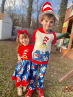 Conjunto de pantalones del gato con sombrero