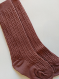 Cable Knit Knee Highs