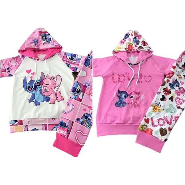 Conjuntos de sudadera con capucha Stitch Love