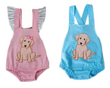 Puppy Dog Embroidered Rompers