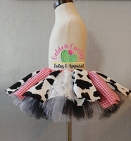 Pink Cow Fabric Tutu