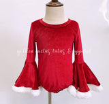 Red Velvet Bell Sleeved Leo