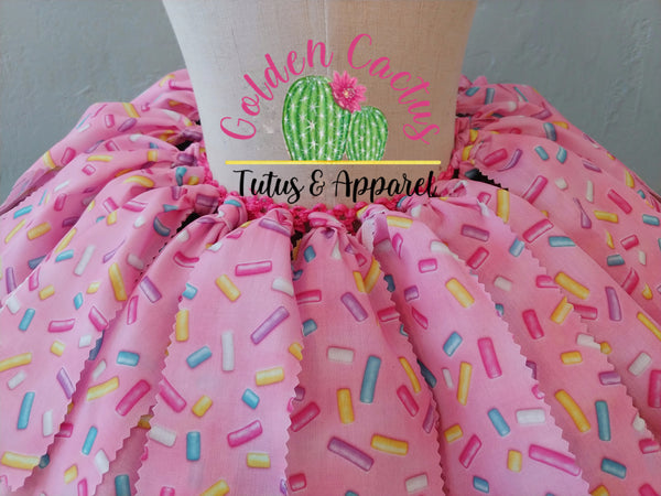 Sprinkle Donut Fabric Tutu (RTS: 6-24 months)