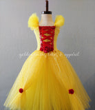 Vestido tutú de princesa amarillo de lujo