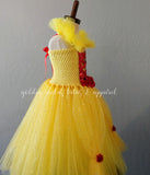 Vestido tutú de princesa amarillo de lujo