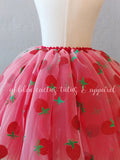 Long Strawberry Tulle Tutu