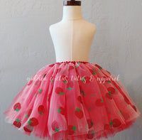 Long Strawberry Tulle Tutu