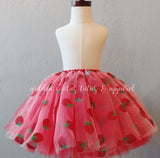 Long Strawberry Tulle Tutu