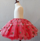 Long Strawberry Tulle Tutu