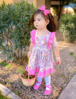 Bunnies & Chicks Ruffle Easter Dress