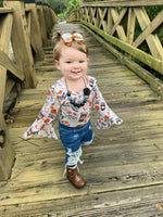 Pumpkin Spice Bell Sleeved Leos (Up to 6T)