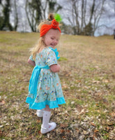 Blue Dog Ruffle Easter Dress