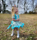 Blue Dog Ruffle Easter Dress